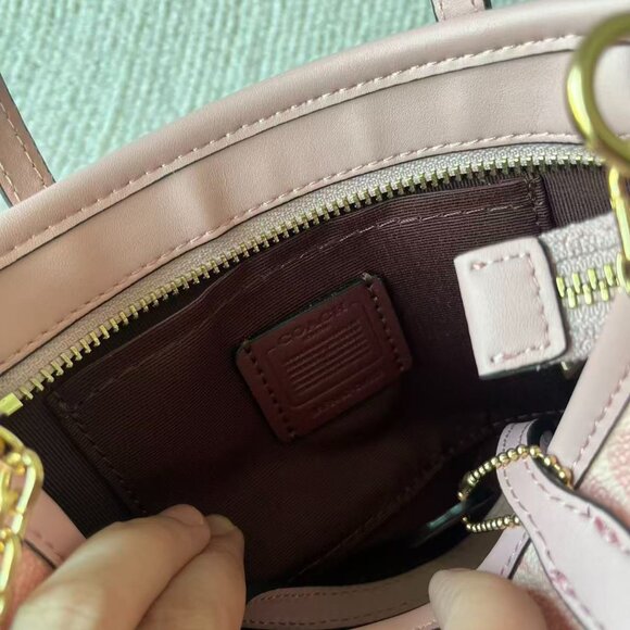 Women's Cowhide Shoulder Bag coach bag pink 16*16 - Picture 9 of 9